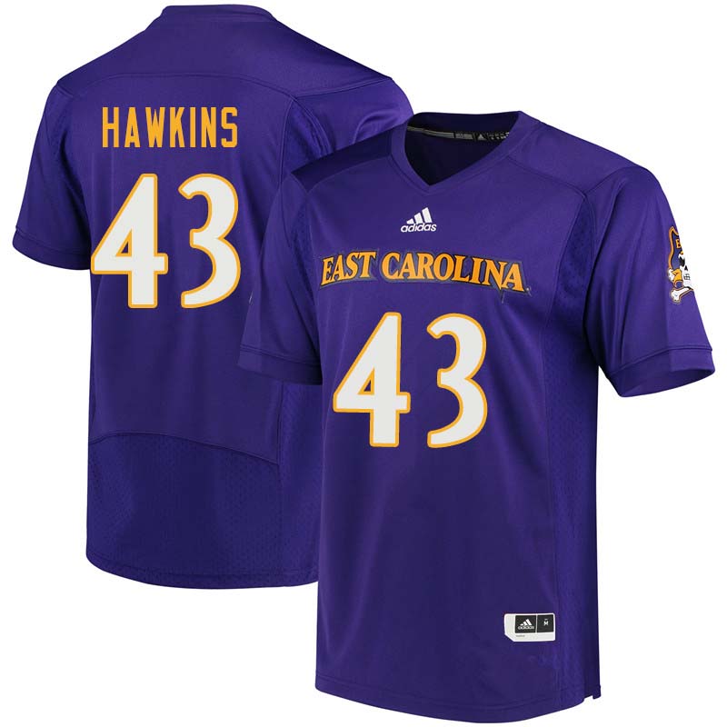 Men #43 Dedrick Hawkins East Carolina Pirates College Football Jerseys Sale-Purple - Click Image to Close
